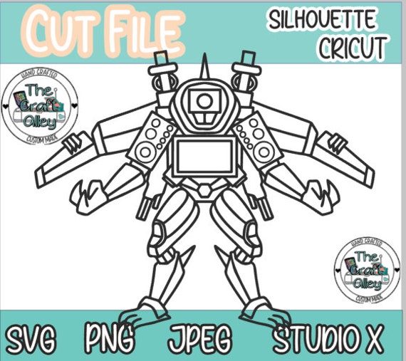 Tri-titan Skibidi Toilet Svg File for Cricut and Silhouette - Main Image