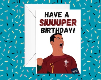 Cristiano Ronaldo Birthday Card Card | Football Bday Card for Him, Boyfriend, Brother, Son, Husband, Dad, Friend, Soccer, Ronaldo,