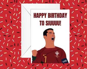 Carte d'anniversaire drôle | Carte anniversaire football pour lui, petit ami, frère, fils, mari, papa, ami, football, Ronaldo, humour, Portugal