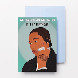 Digga D’ Pyrex Living, tarjetas de felicitación para ella, él, relación/novia/mejor amiga - Tarjeta de cumpleaños woi woi woi