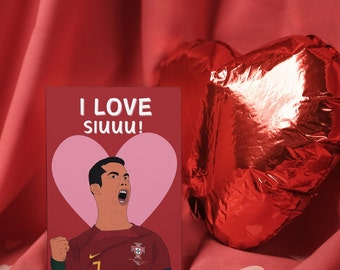 Carte de Saint-Valentin drôle | Carte d'anniversaire de mariage de football pour lui, mari, petit ami, Ronaldo, amour, Manchester, football, Siuuu, sport