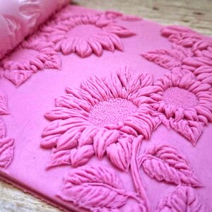 Rullo per texture a forma di girasole – Motivo dettagliato a forma di girasole per argilla polimerica e ceramica