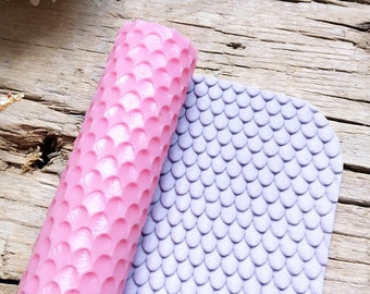 Zeemeermintextuurroller voor polymeerklei | Visschubbenpatroon voor aardewerk en oorbellen