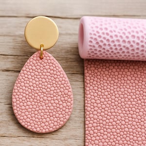 Rullo per texture in pietra organica per argilla polimerica – Strumento per modelli di orecchini minimali