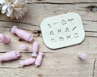 Mini Stamps Zodíac Symbols for Polymer Clay Tools Jewlery Diy Earring Making Tool