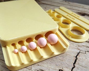 Bead Roller 4mm -12mm & Measuring Tool for Polymer Clay | Jewelry DIY, Earring Maker | 4 -6-8-10 and 12mm | by Claylovers -
