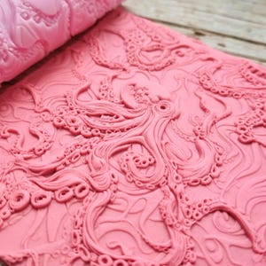 ポリマークレイ用タコテクスチャローラー｜陶器やイヤリング用の触手模様