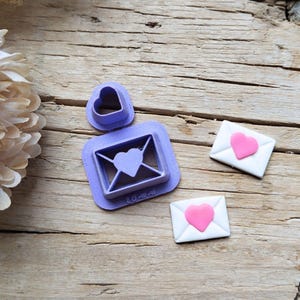 Cortador de arcilla polimérica con forma de carta de amor / Herramienta para pendientes llamativos con forma de sobre de corazón