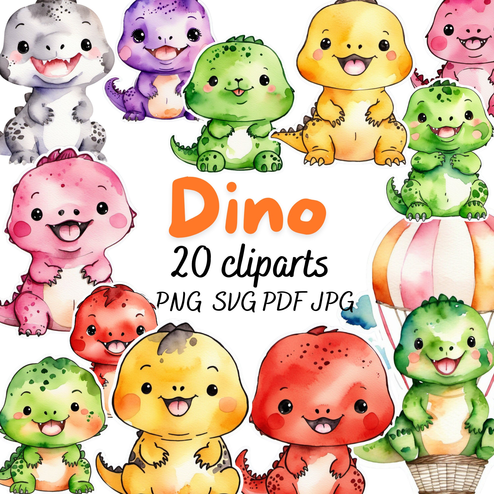 Cute Baby Dino Clipart, 20 Baby Dinosaur Clipart, Jurassic Park ...