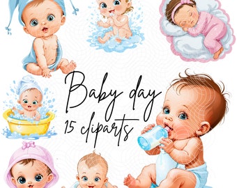 Baby Nursery Clipart, Newborn clipart, 15 baby shower clipart, Nursery decoration, First Birthday decorations, First birthday party