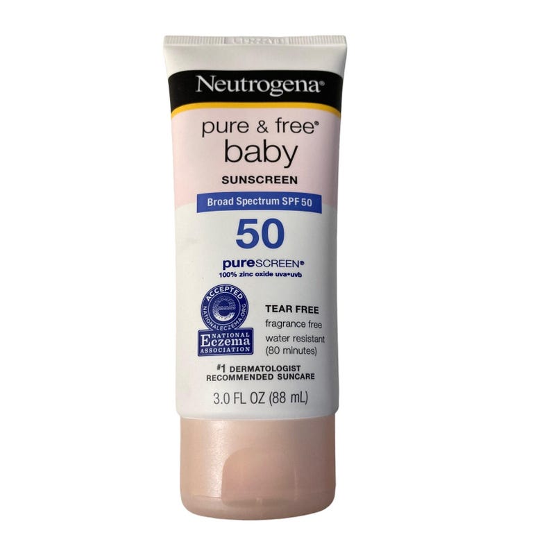 Neutrogena Pure & Free Baby Sunscreen Broad Spectrum SPF 50 3oz Zinc ...