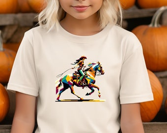 T-shirt de cow-girl, cow-girl, t-shirt pour enfant, chemise de ferme pour enfant, chemise de ranch, rodéo pour enfant, agriculteurs, enfant Agriculteurs, rodéo, élevage en ranch, agriculture