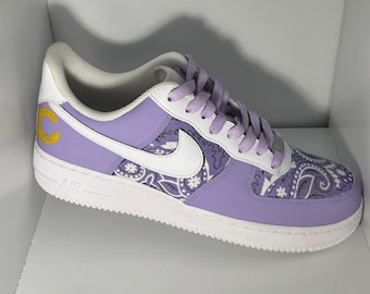 Hand Painted “Bandos” Nike Air Force 1 Sneakers | Bandana Print Paisley Print