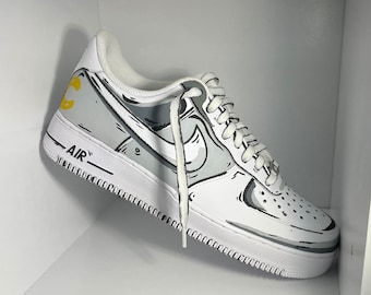 Hand-Painted “Comic Book Kickz” Nike Air Force 1 | Custom Graphic Sneakers Streetwear