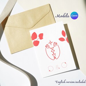 Faire-part de mariage, invitations de mariage, carte d'invitation, modèle canva, faire-part personnalisable