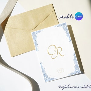 Faire-part de mariage, invitations de mariage, modèle canva, faire-part personnalisable, carte d'invitation