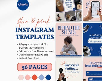 Bold Colorful Instagram Templates Social Media Manager Canva Templates for Digital Marketing Coaches Creators Portrait Instagram Threads
