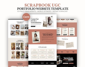 Modèle de portfolio UGC de scrapbooking Canva | Portefeuille d'influenceurs | Kit média du créateur de contenu | Grille des tarifs de marque personnelle | Design tendance orange