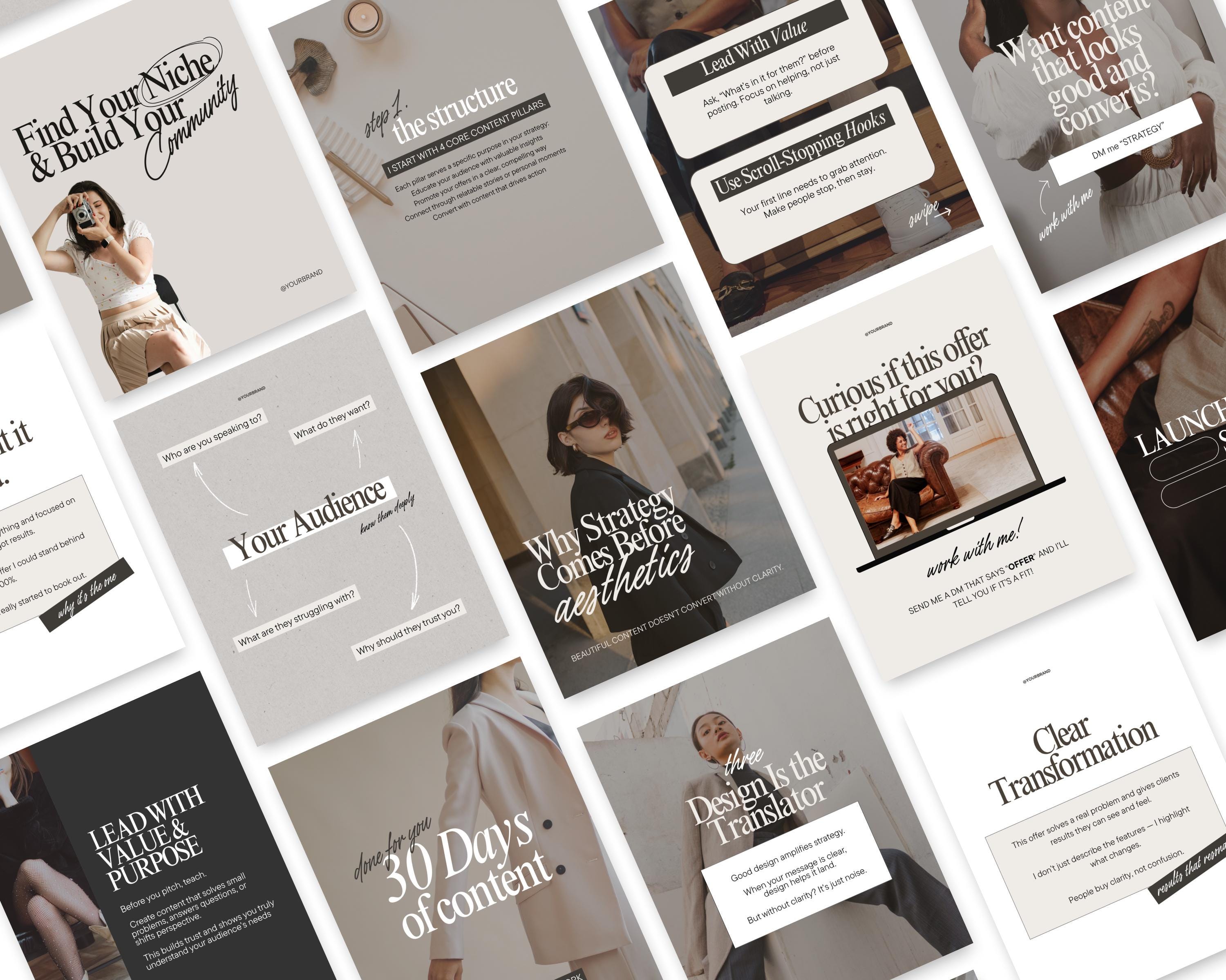 Elegant Instagram Carousel Templates Beige Neutral Aesthetic Canva ...