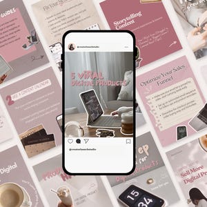 Pink Instagram Template 100 Editable Viral Canva Carousel Templates for ...