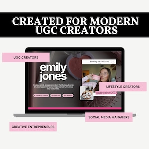 Creator portfolio website designed for UGC creators, influencers, social media managers, lifestyle creators, and creative entrepreneurs building an online presence.