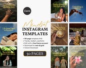 Mindset Instagram Templates Canva, 50 Aesthetic Life Coach IG Post Templates, Aesthetic Content Kit, Wellness Social Media Template Bundle