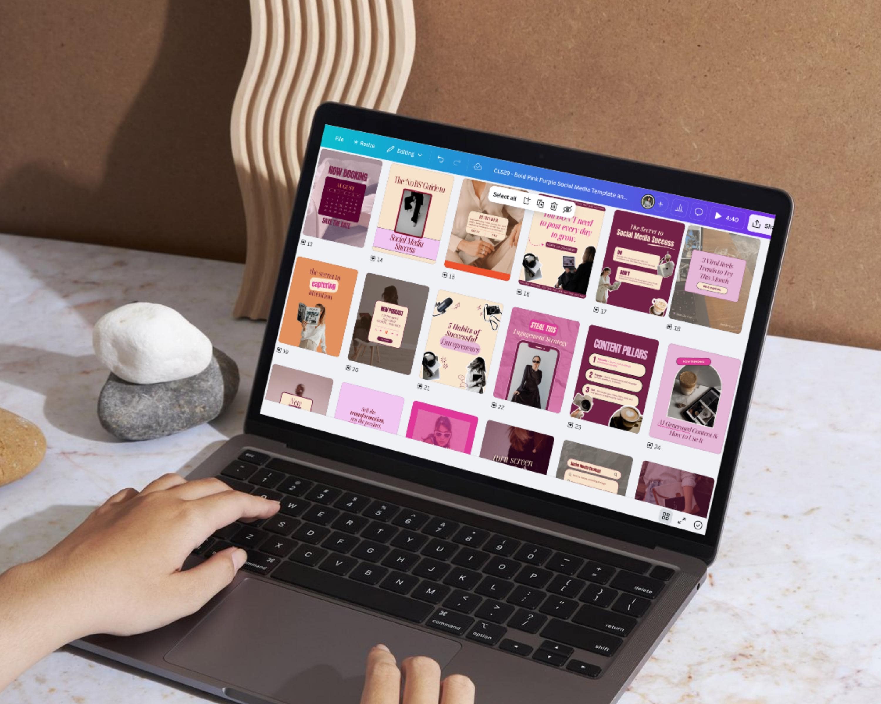 Bold Pink Instagram Templates for Social Media Managers Editable Canva ...
