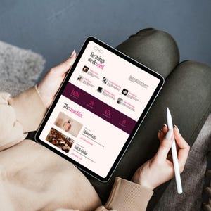 Tablet mockup showcasing the luxury editorial portfolio website with services, pricing, testimonials, and case study sections.