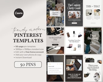 Pinterest Templates Canva 50 Editable Pin Templates Bloggers Coaches Creators Pinterest Marketing Business Canva Pin Entrepreneur Templates