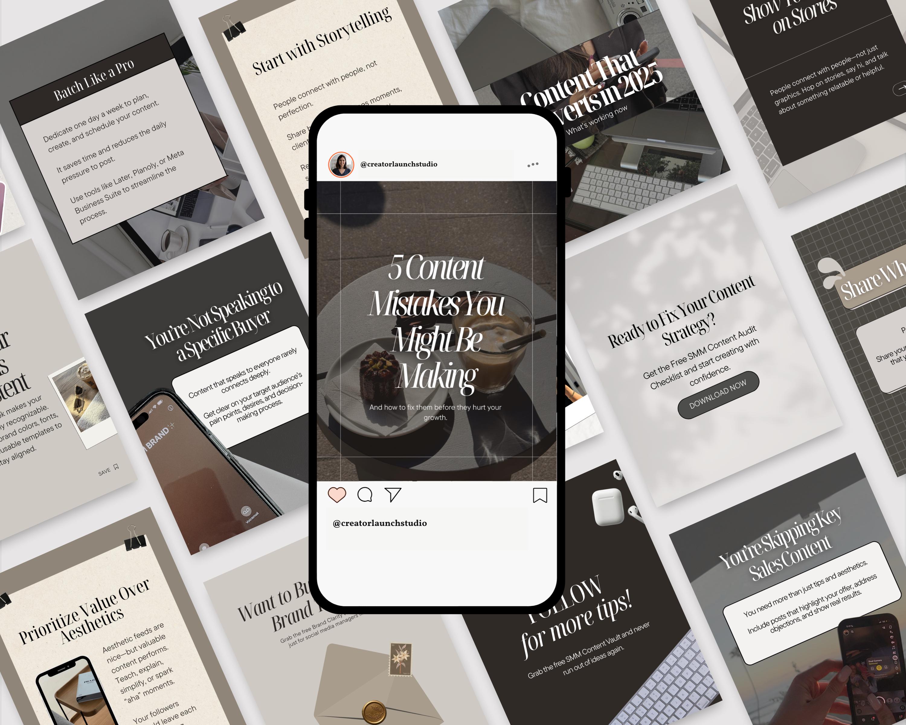 Carousel Templates Instagram 60 Neutral Editable Posts Digital Product ...