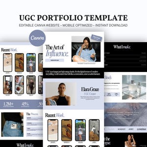 UGC Portfolio Vorlage Canva Website | ästhetik Ersteller Website | Influencer Preisliste | Media Kit für nutzergenerierte Inhalte | Persönliches Brandzeichen