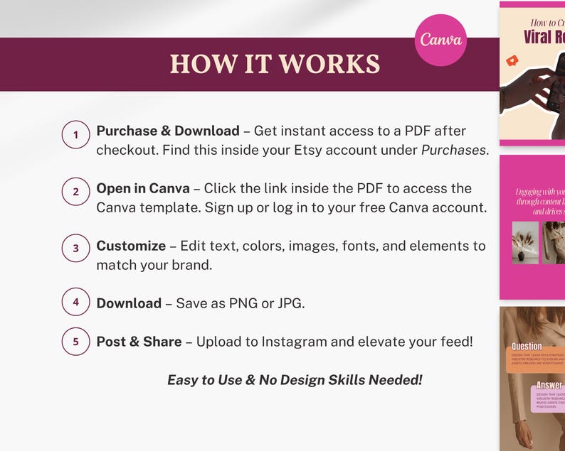 Bold Pink Instagram Templates for Social Media Managers Editable Canva ...