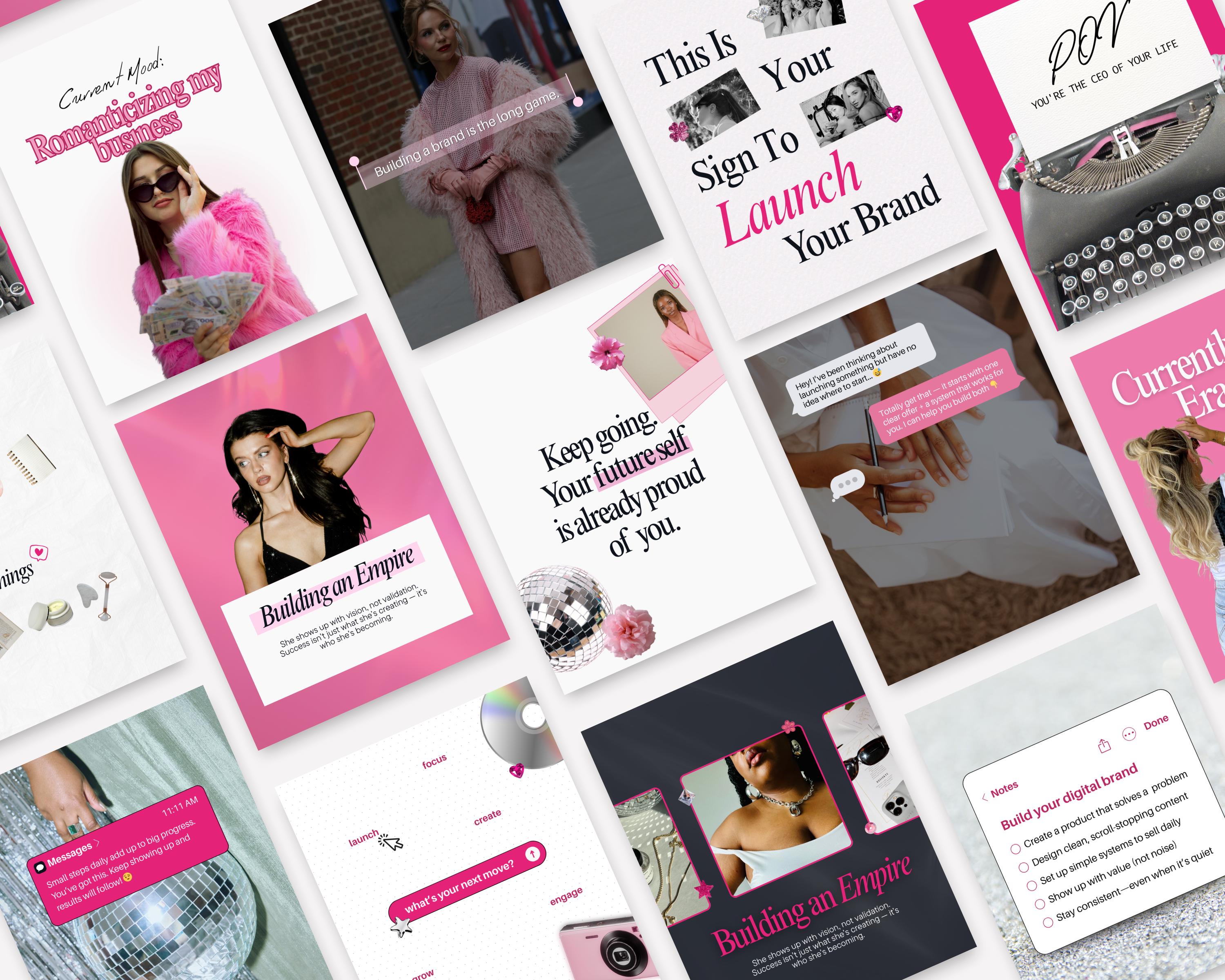 Pink Instagram Templates for Social Media Managers Editable Canva ...