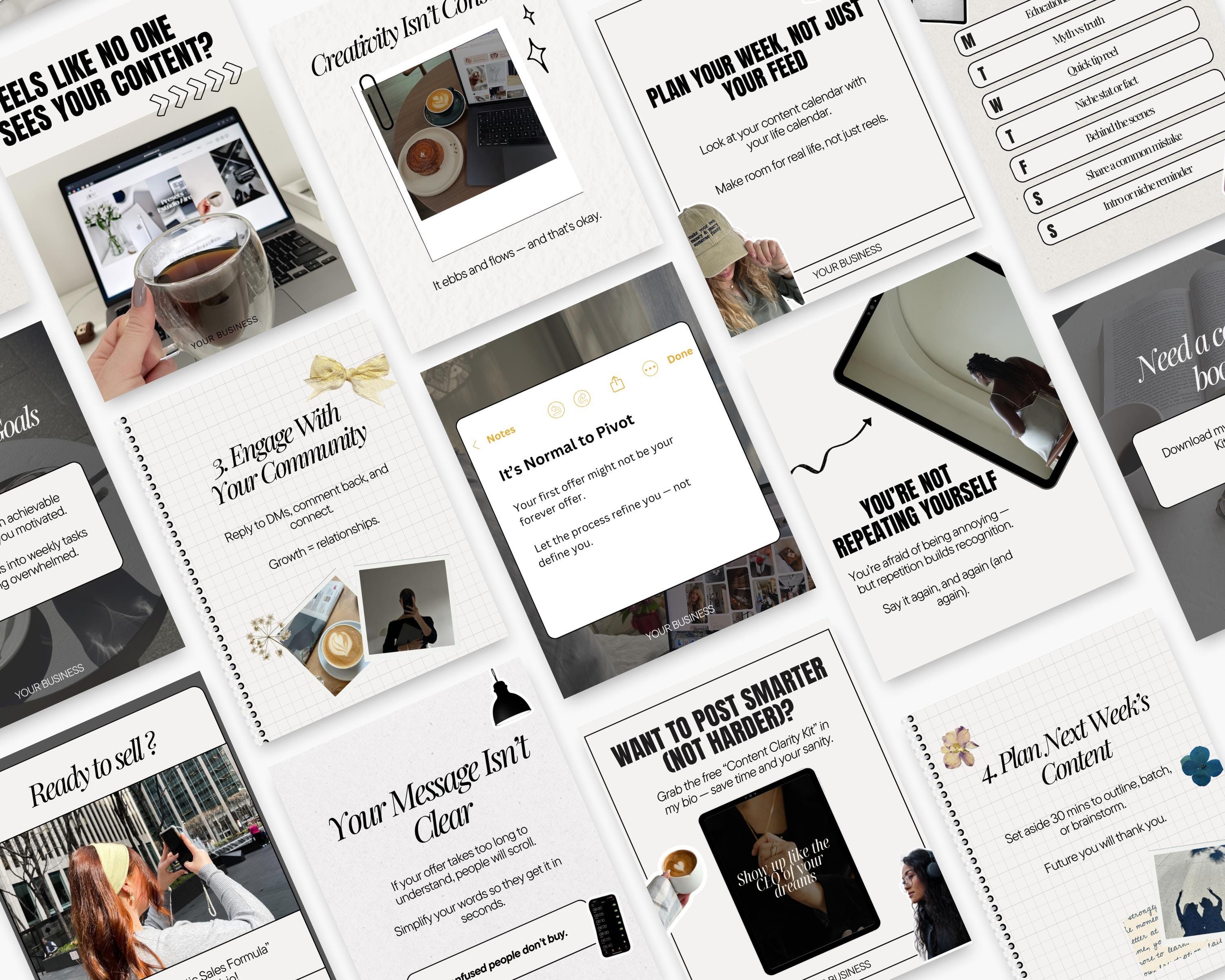 Instagram Carousel Templates Neutral Digital Product Sellers Beige ...
