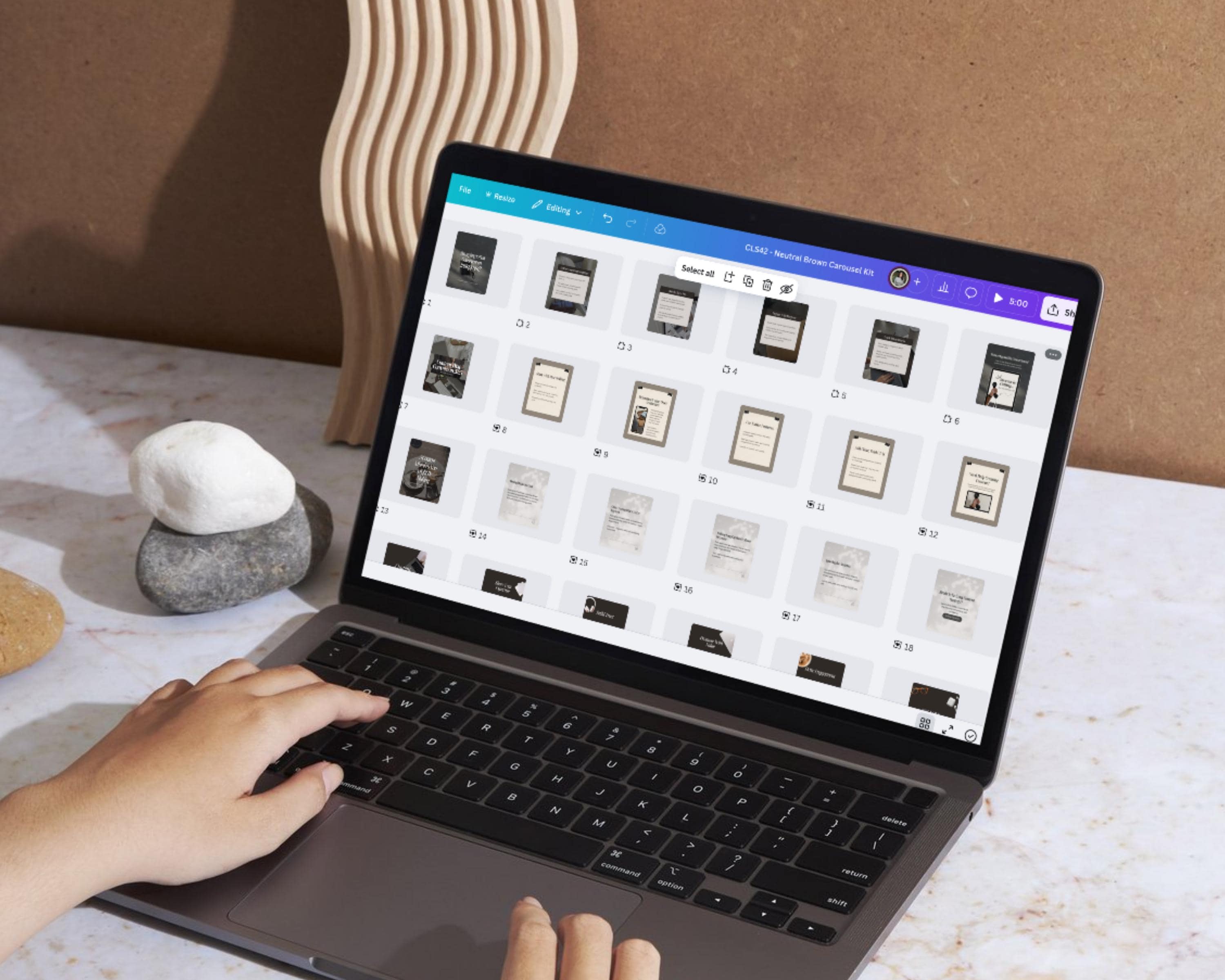 Carousel Templates Instagram 60 Neutral Editable Posts Digital Product ...