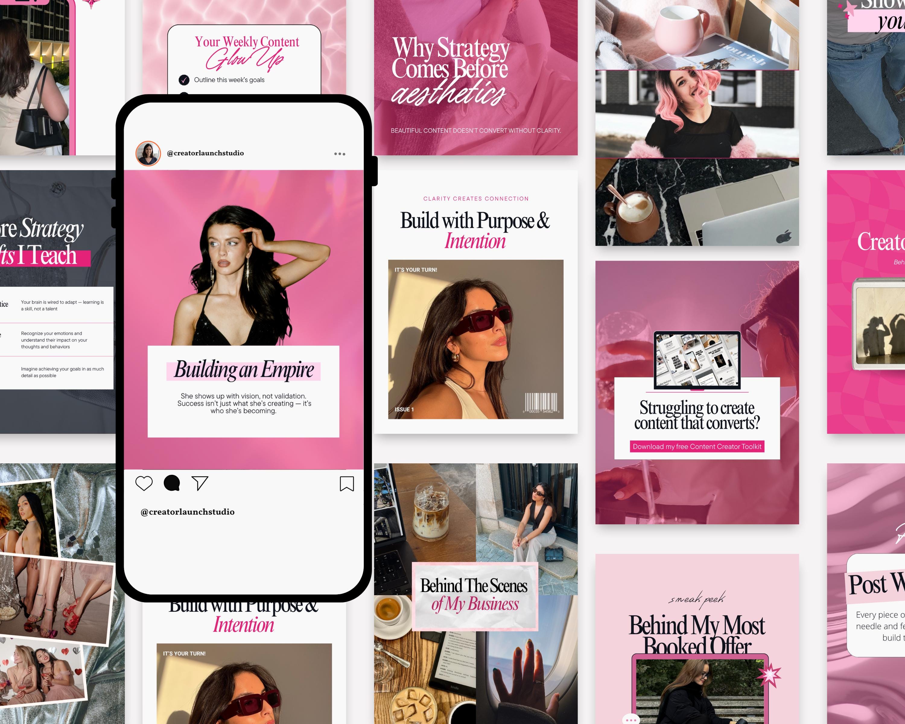 Pink Instagram Templates for Social Media Managers Editable Canva ...