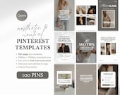 Pinterest Templates Canva 100 Editable Pin Templates for Bloggers Coaches Creators Pinterest Marketing Kit Business Canva Pin Templates
