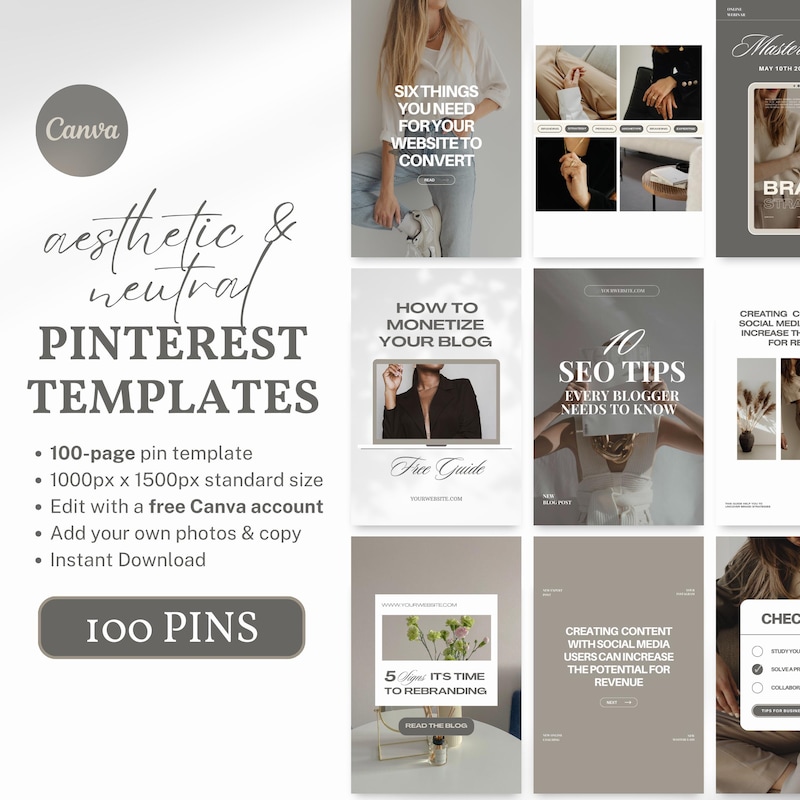 Pinterest Template - Etsy