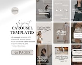 Elegant Instagram Carousel Templates Beige Neutral Aesthetic Canva Templates for Coaches, Creators Personal Brands Editable Portrait IG Post