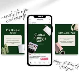 50 Green Instagram Carousel Templates Canva Scrapbook Template for ...