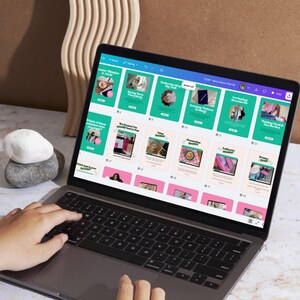 Retro Instagram Carousel Templates in Pink Teal Green 50 Viral ...