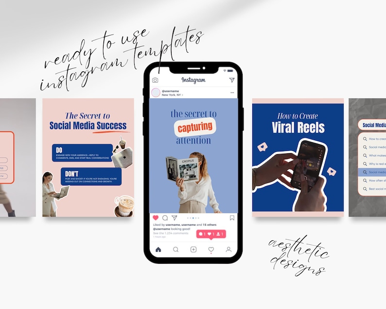 Bold Colorful Instagram Templates Social Media Manager Canva Templates ...