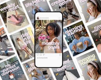 50 Pink Instagram Templates | Trendy Pastel Social Media Templates | Viral Aesthetic Canva Posts | Personal Brand Templates IG TikTok Set