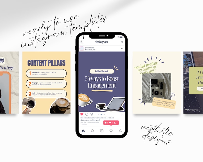 Bold Colorful Instagram Templates Social Media Manager Canva Templates ...