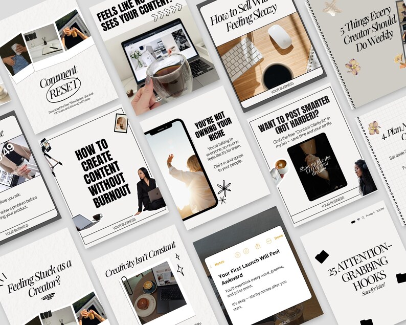 Instagram Carousel Templates Neutral Digital Product Sellers Beige ...