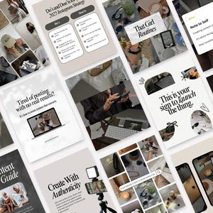 Flat lay of modern Instagram Canva templates displayed on a clean, neutral background — minimal, scroll-stopping layouts for creators and coaches.