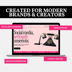 Website template designed for social media managers, creative agencies, freelancers, content creators, brand strategists, and marketing professionals.