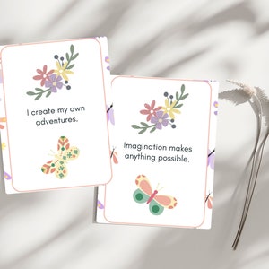 Kids&#39; Creativity & Imagination Affirmation Cards - A 6 page  PDF plus 50 JPG  8.5&#39; x 11&#39;  full size Images to print. Instant Download