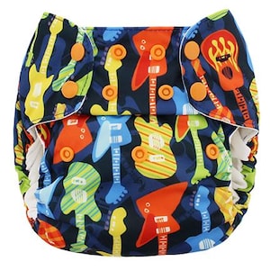 Organic One Size AIO Diaper-Guitars