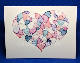 Hearts in Heart Notecard
